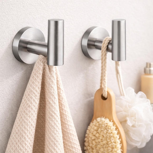 미니멀 스텐 접착식 후크 2p세트(실버)