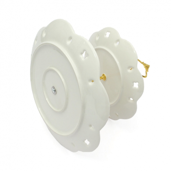 [쿠킹홈] 플레르 2단 도자기 디저트 트레이(골드) (마케팅전용)