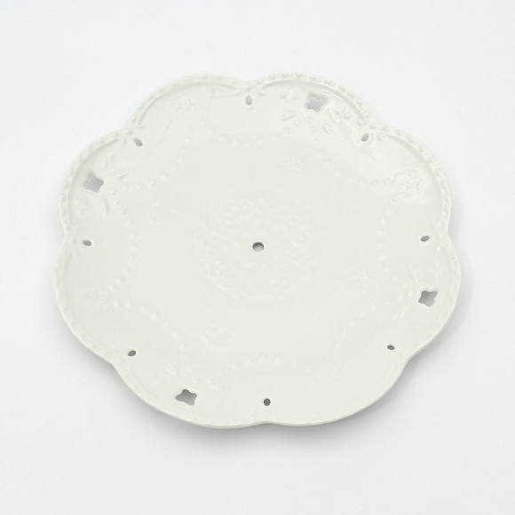 [쿠킹홈] 플레르 2단 도자기 디저트 트레이(골드) (마케팅전용)