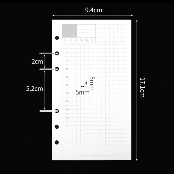 채움 6공 데일리 다이어리 속지 180매(A6)