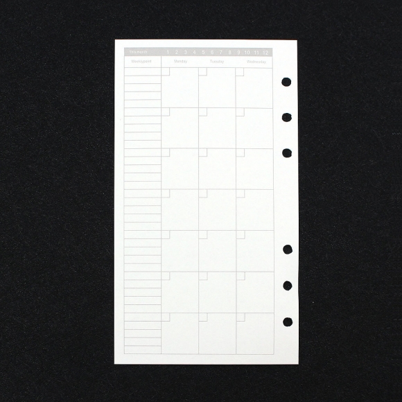 채움 6공 월간 다이어리 속지 180매(A6)