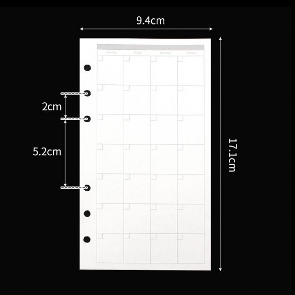채움 6공 월간 다이어리 속지 180매(A6)