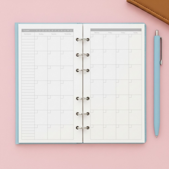 채움 6공 월간 다이어리 속지 180매(A6)