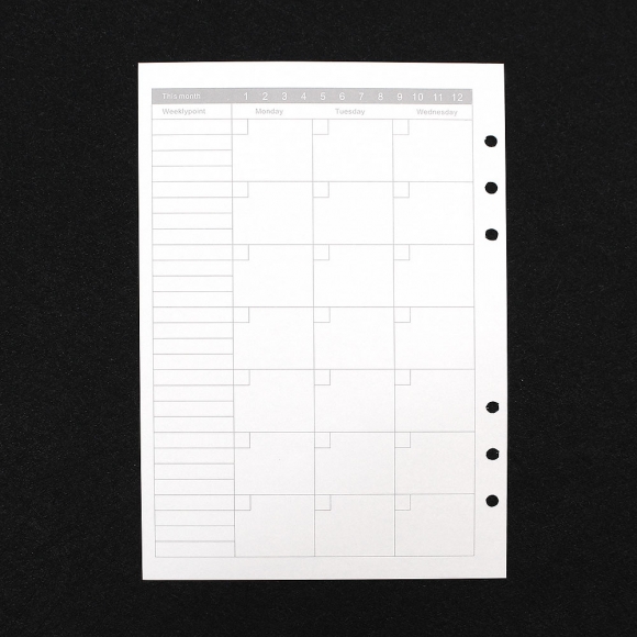 채움 6공 월간 다이어리 속지 180매(A5)