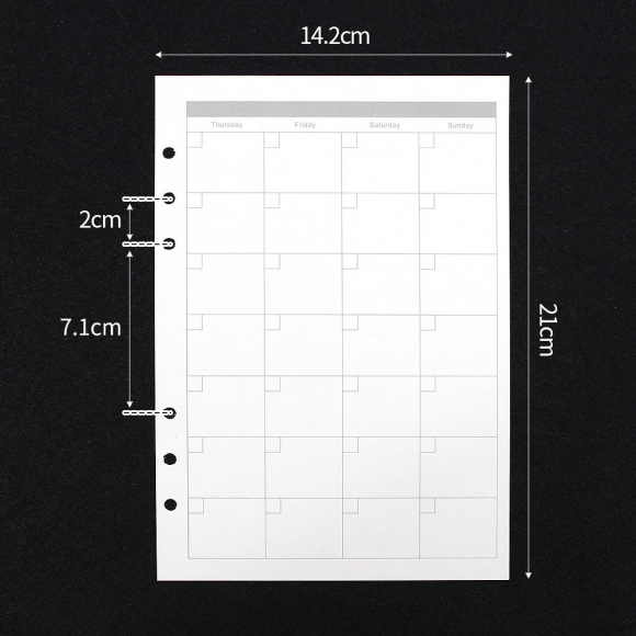 채움 6공 월간 다이어리 속지 180매(A5)
