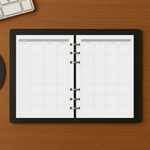 채움 6공 월간 다이어리 속지 180매(A5)
