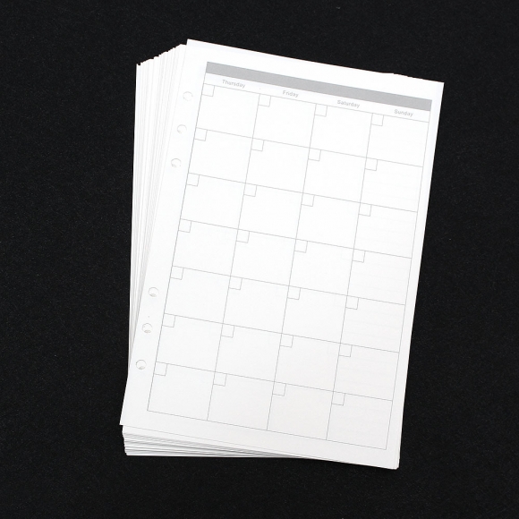 채움 6공 월간 다이어리 속지 180매(A5)