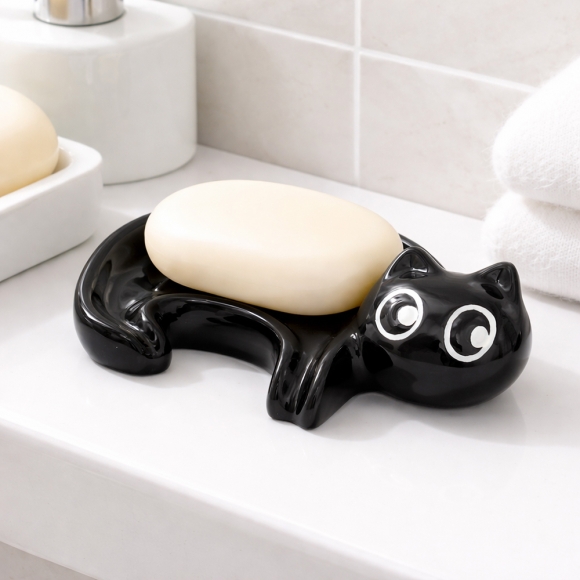 블랙캣 세라믹 비누받침대