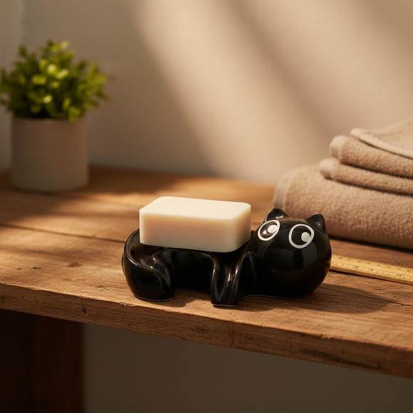 블랙캣 세라믹 비누받침대