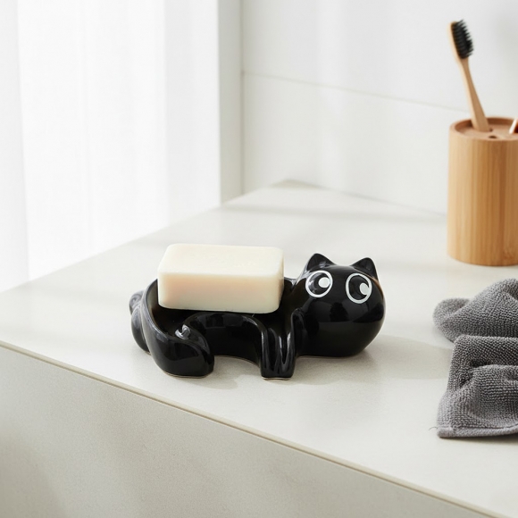 블랙캣 세라믹 비누받침대