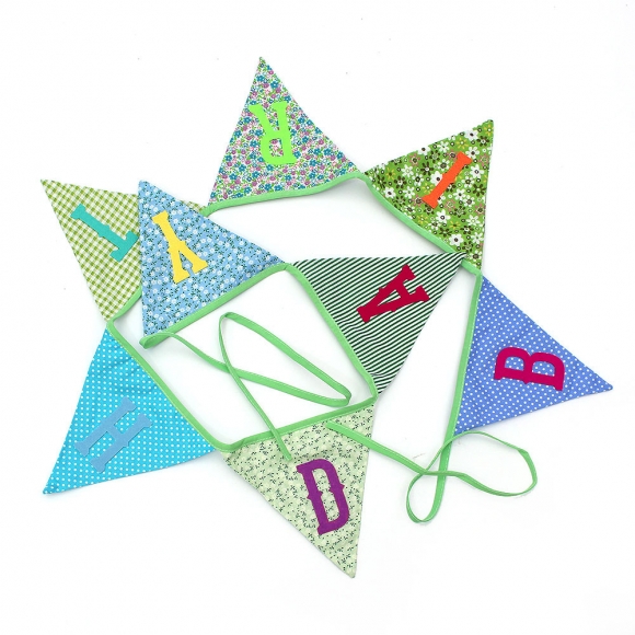 해피버스데이 패브릭 가랜드(그린)