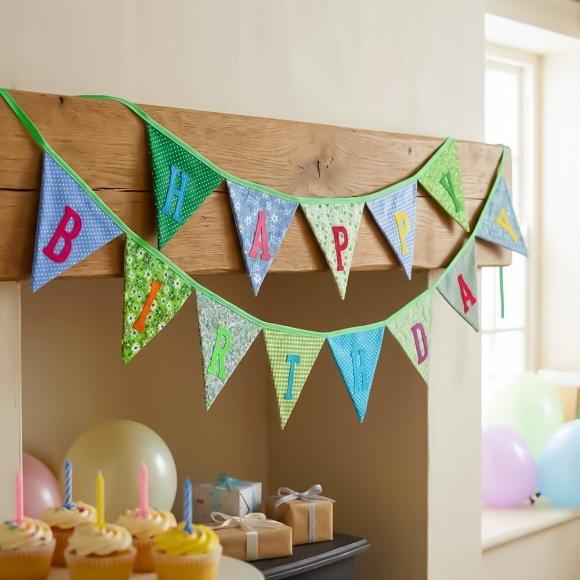 해피버스데이 패브릭 가랜드(그린)