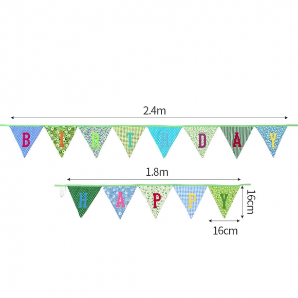 해피버스데이 패브릭 가랜드(그린)