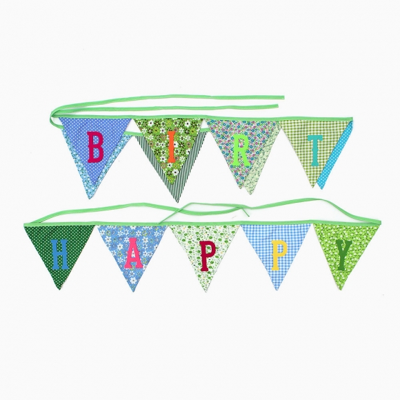 해피버스데이 패브릭 가랜드(그린)