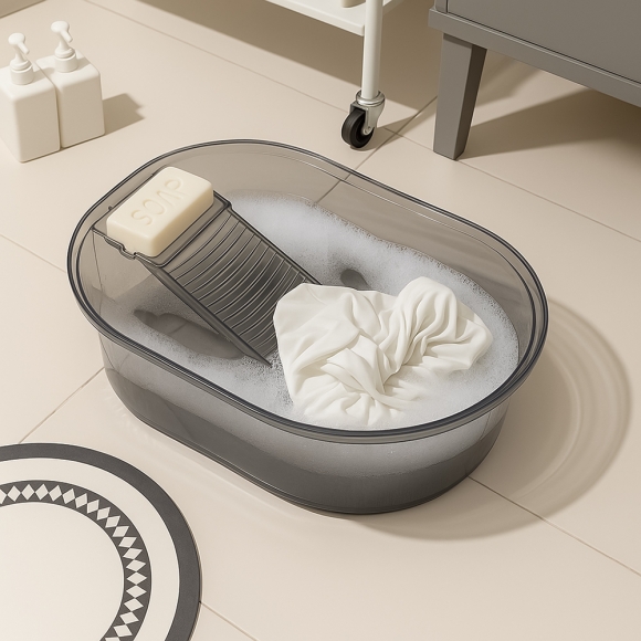 데이워시 빨래판 대야(투명그레이)