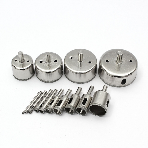 다이아몬드 타일 유리 홀쏘 14종세트(3-70mm)