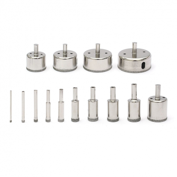 다이아몬드 타일 유리 홀쏘 14종세트(3-70mm)