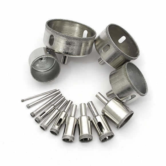 다이아몬드 타일 유리 홀쏘 14종세트(3-70mm)