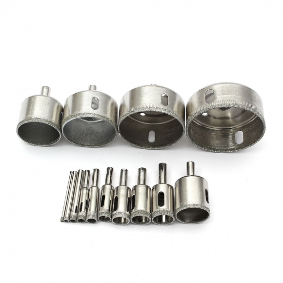 다이아몬드 타일 유리 홀쏘 14종세트(3-70mm)