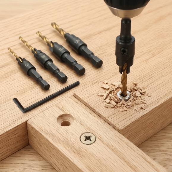 HSS 카운터싱크 드릴비트 5종 세트(골드)
