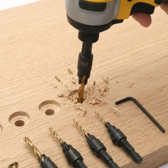 HSS 카운터싱크 드릴비트 5종 세트(골드)