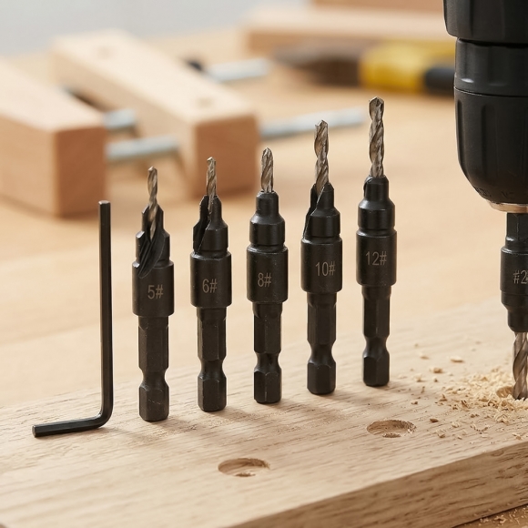 HSS 카운터싱크 드릴비트 5종 세트(실버)