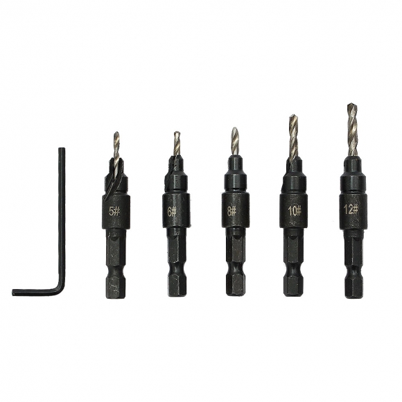 HSS 카운터싱크 드릴비트 5종 세트(실버)