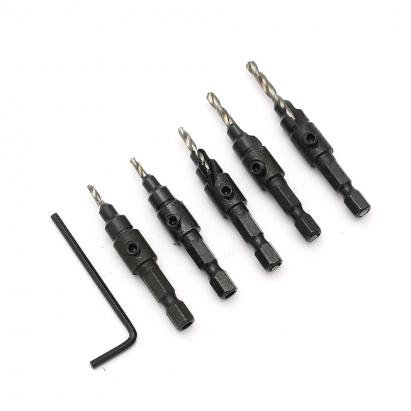 HSS 카운터싱크 드릴비트 5종 세트(실버)