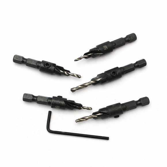 HSS 카운터싱크 드릴비트 5종 세트(실버)