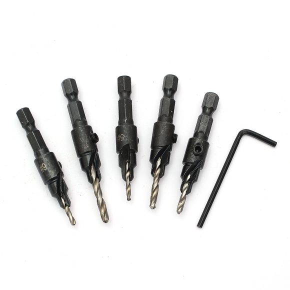 HSS 카운터싱크 드릴비트 5종 세트(실버)