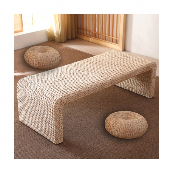 라탄 좌식 2인용 티 테이블 방석 세트A-4(120cm)