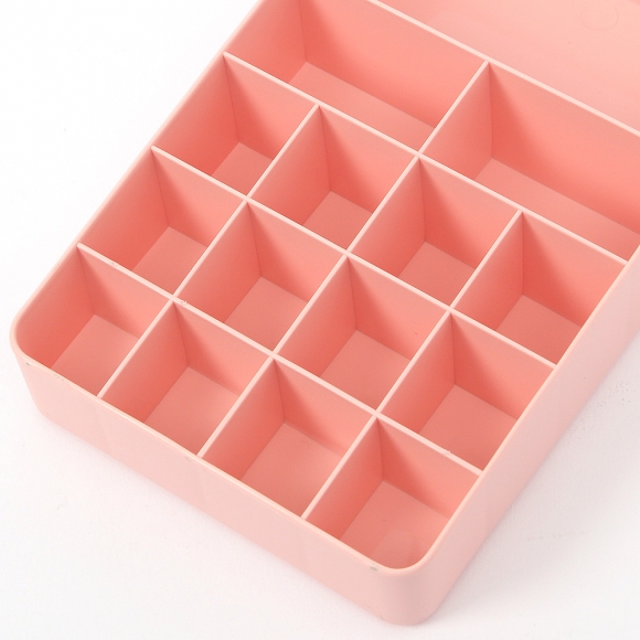 칸막이 화장품 정리함(핑크)
