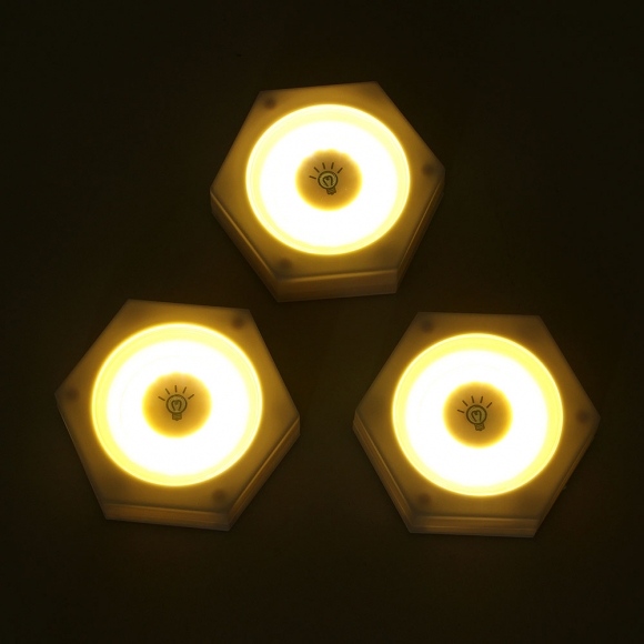 홈앤 LED 붙이는 조명 무드등 3개입(웜색) (리모컨포함)