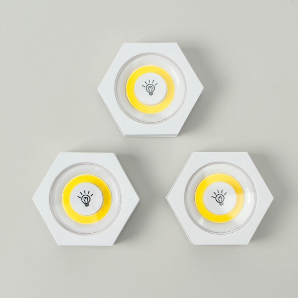 홈앤 LED 붙이는 조명 무드등 3개입(웜색) (리모컨포함)