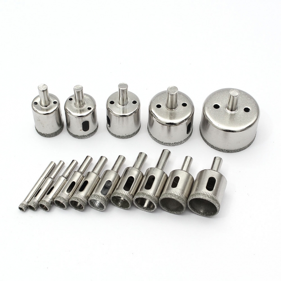 다이아몬드 타일 유리 홀쏘 15종세트(6-50mm)