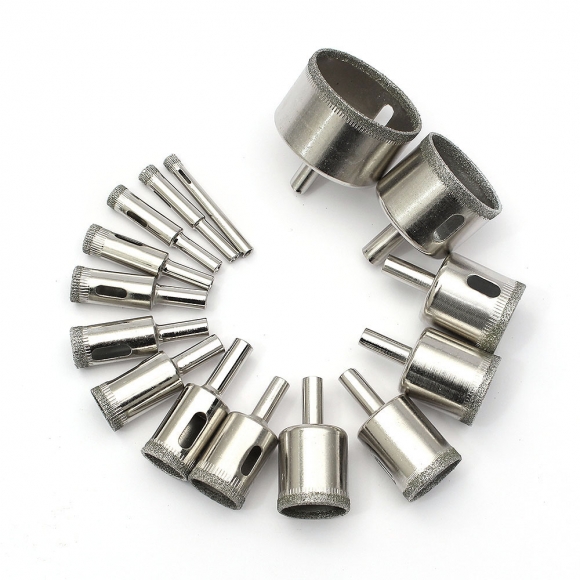 다이아몬드 타일 유리 홀쏘 15종세트(6-50mm)