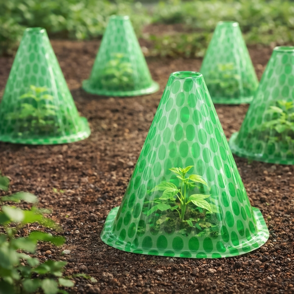 쑥쑥 식물 모종 보호 커버 20p세트(22cm) (그린 도트)