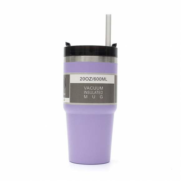 스테이 보온보냉 빨대 텀블러(600ml) (퍼플) 