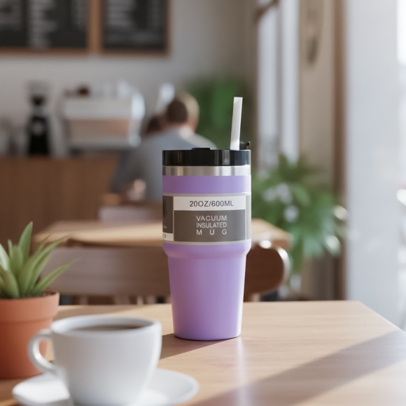 스테이 보온보냉 빨대 텀블러(600ml) (퍼플) 