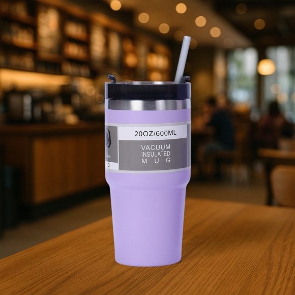 스테이 보온보냉 빨대 텀블러(600ml) (퍼플) 