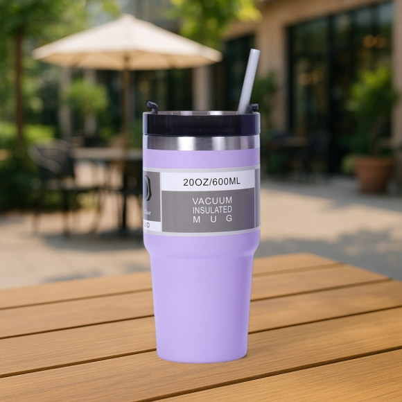 스테이 보온보냉 빨대 텀블러(600ml) (퍼플) 