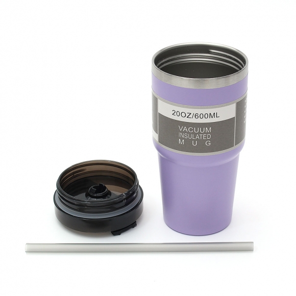 스테이 보온보냉 빨대 텀블러(600ml) (퍼플) 