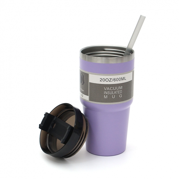 스테이 보온보냉 빨대 텀블러(600ml) (퍼플) 