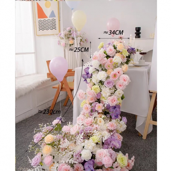 인테리어 파티 행사 테이블 조화 꽃장식D(230cm)