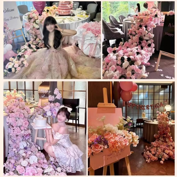 인테리어 파티 행사 테이블 조화 꽃장식R(150cm)
