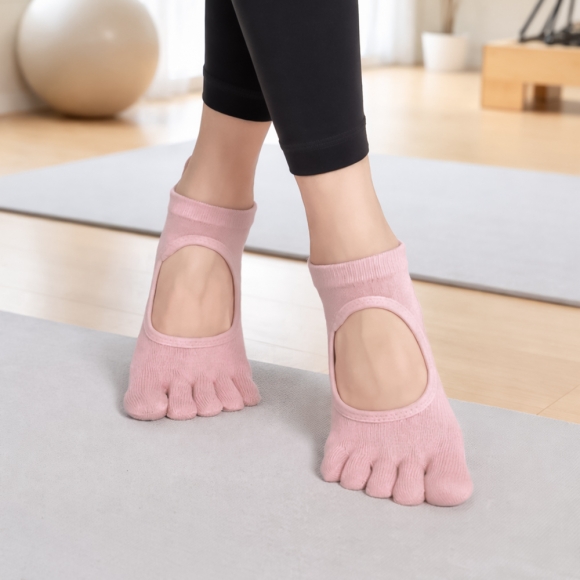 핏코어 메쉬 필라테스 토삭스 2켤레(핑크)
