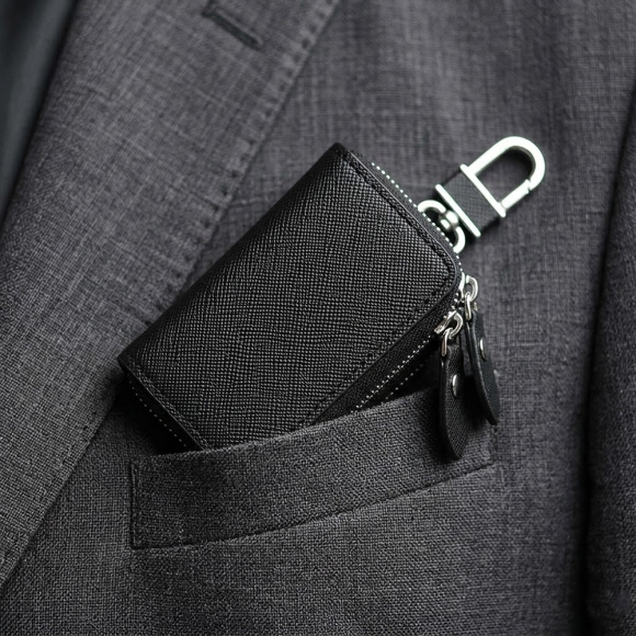 키모아 더블포켓 키홀더 지갑(블랙)