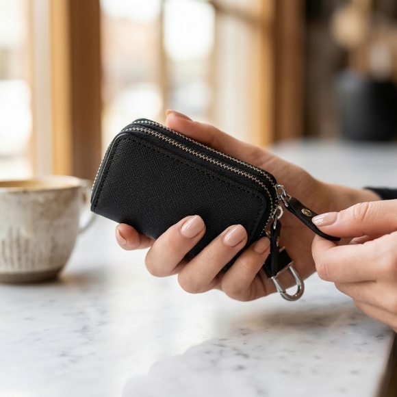 키모아 더블포켓 키홀더 지갑(블랙)