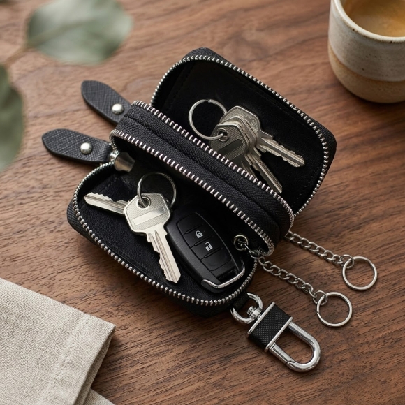 키모아 더블포켓 키홀더 지갑(블랙)