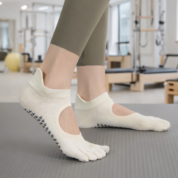 핏코어 메쉬 필라테스 토삭스 2켤레(아이보리)